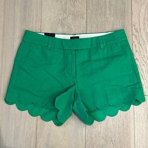 J. Crew scallop shorts, size 6, NWT